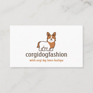 Cartão De Visita Corgi Galês Cachorro Laranja