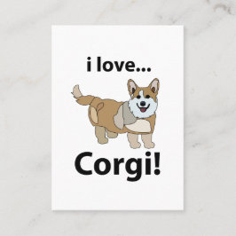 Cartão De Visita Corgi I Love Corgi