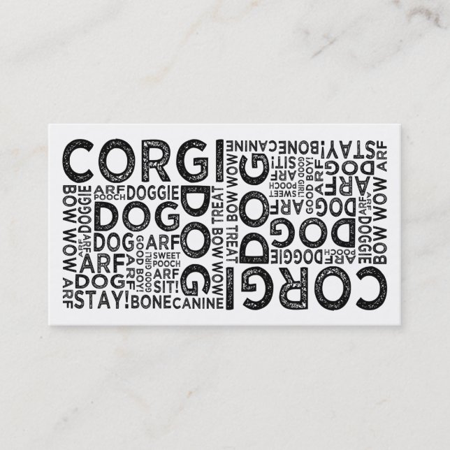 Cartão De Visita Corgi Typografia (Frente)