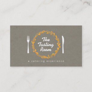 Cartão De Visita Coroa de Fork e Knife 5 Catering, Chef, Restaurant