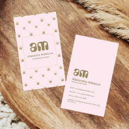 Cartão De Visita Coroa Dourada Minimalista Elegante