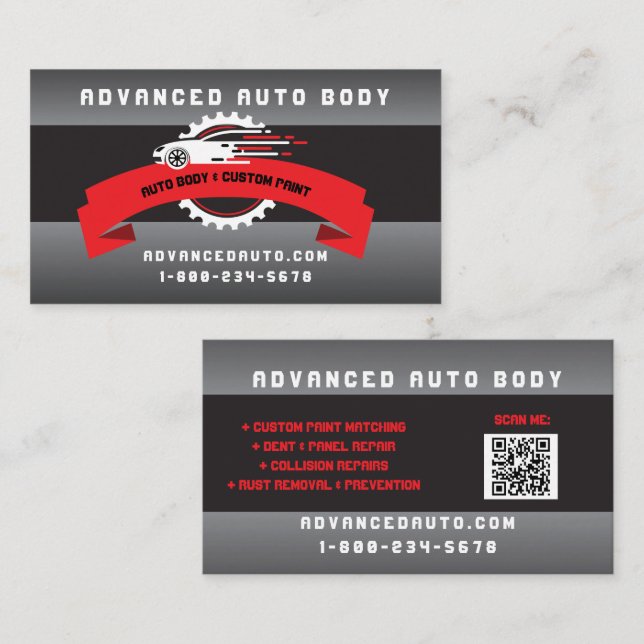 Cartão De Visita Corpo Automático - Pinta Personalizada com Código  (Frente/Verso)