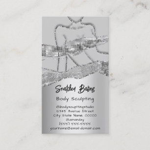 Cartão De Visita Corpo Esculpindo Cosméticos Logotipo QR Código Cin