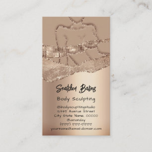 Cartão De Visita Corpo Esculpindo Cosméticos Logotipo QR Código Ros