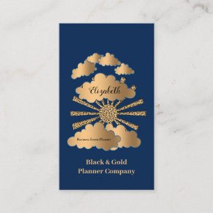 Cartão De Visita Corporação Dourada azul de preto personalizada