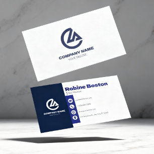 Cartão de Visita Corporativo Minimalista Azul Mode