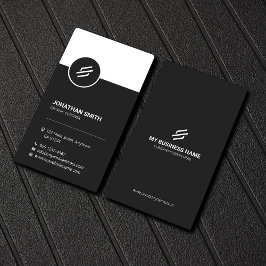 Cartão De Visita Corporativo Minimalista Preto e Branco Elegante