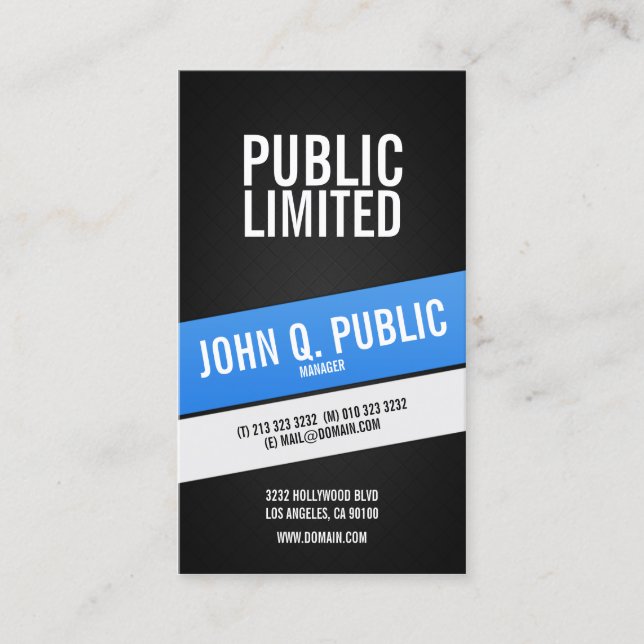 Cartão De Visita Corporativo Moderno Black Professional (Frente)