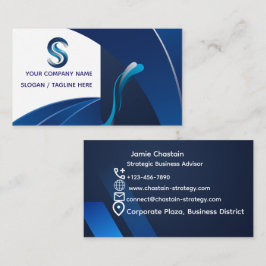 Cartão de Visita Corporativo Personalizável | Azul