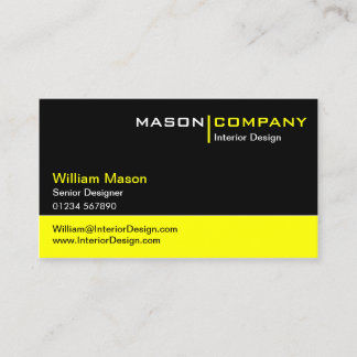 Cartão de visita corporativo preto e amarelo