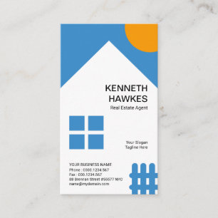 Cartão De Visita Corretor de imóveis alaranjado da cerca de piquet