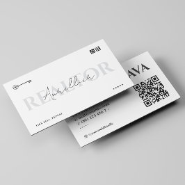 Cartão De Visita Corretor de Imóveis Minimalista Chave de Script Br