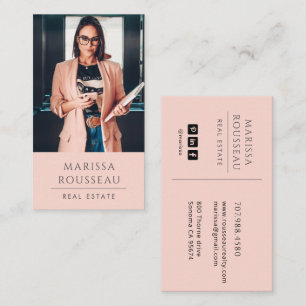 Cartão De Visita Corretor de Imóveis Moderno Blush