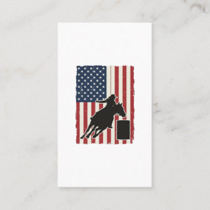 Cartão De Visita Corrida de Barril Bandeira Americana Design Vetori