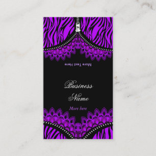 Cartão De Visita Corset Preto com Dobragem ZEBRA Roxo