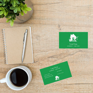 Cartão De Visita Cortador branco verde para jardinagem