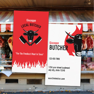 Cartão De Visita Cortador de Carne Profissional, Açougue