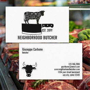 Cartão De Visita Cortador de Carne Profissional, Açougue