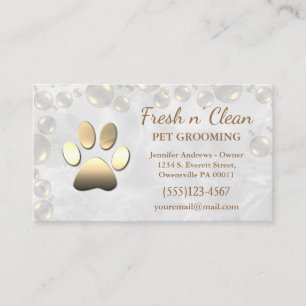 Cartão De Visita Cortar bolhas Incandescent Dog Paw Grooming Servic