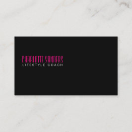 Cartão De Visita Cortar Típico (rosa quente) fundo preto