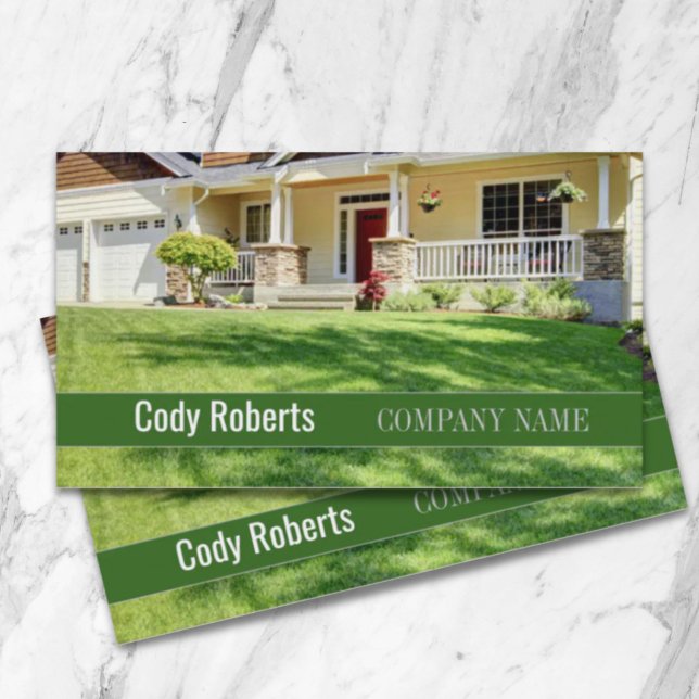 Cartão De Visita Corte de erva (Grass cutting mowing lawn landscaper landscaping business card)
