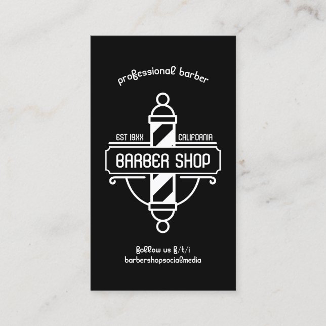 Cartão De Visita Cortes de Cabelo à Moda Antiga (Frente)