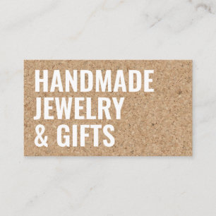 Cartão De Visita Cortiça castanha moderna russa, branca e cortiça, 