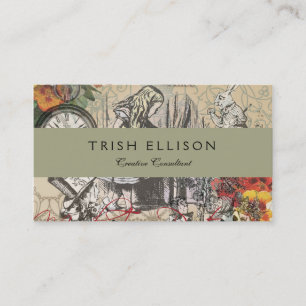 Cartão De Visita Cortina Clássica das Aventuras de Alice no País da