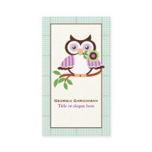 Coruja de primavera com xadrez verde de menta