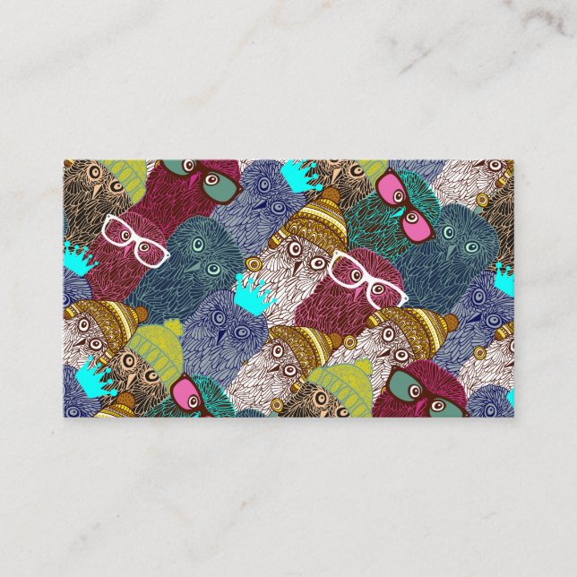 Cartão De Visita Coruja na coroa (Frente)