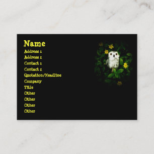 Cartão De Visita Coruja pequena Namecard das estrelas da cintilaç