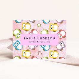 Cartão De Visita Corujas Corujas, Coruja, Pet Compre, Loja de Aves