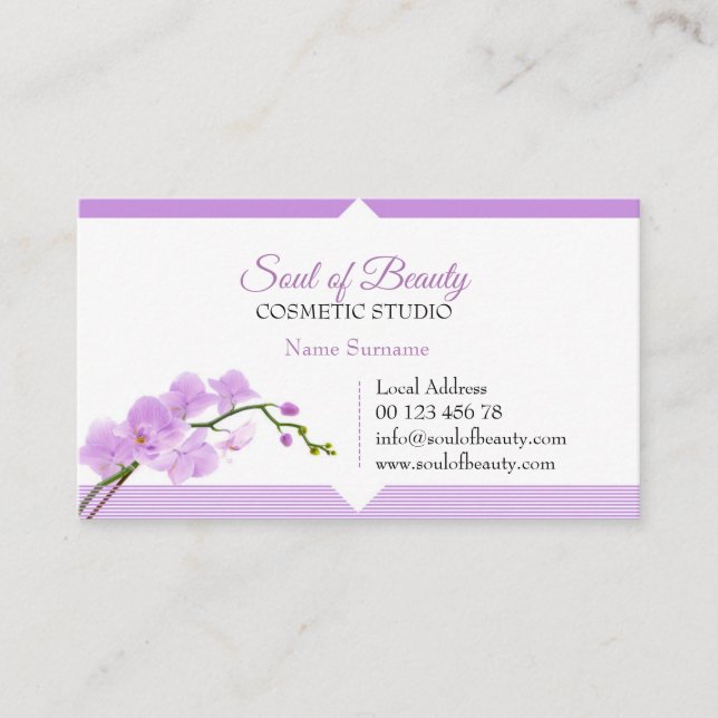 Cartão De Visita Cosmetic, SPA & make up studio business card (Frente)