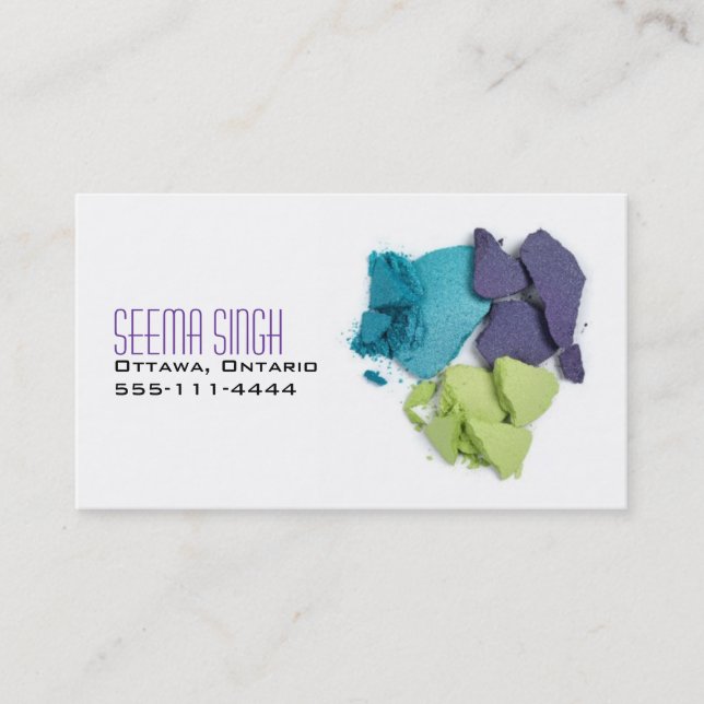 Cartão De Visita Cosméticos do maquilhador 3 caras (Frente)