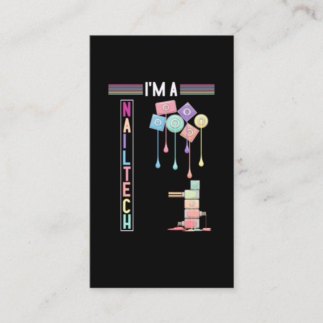 Cartão De Visita Cosméticos do Nail Tech Make Up Nail Technician (Frente)