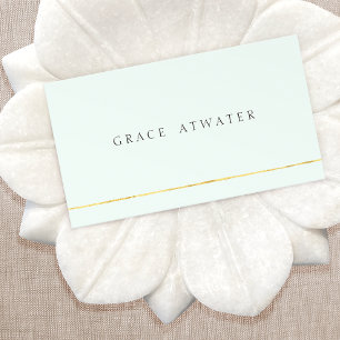 Cartão De Visita Cosmetologia Elegante Simples, Spa, Azul Dourado e