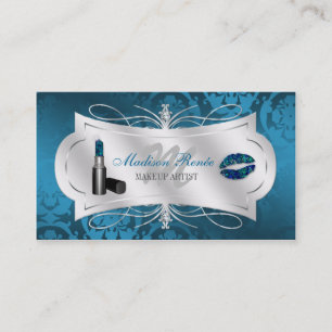Cartão De Visita Cosmetologist azul pródigo Sparkling
