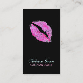 Cartão De Visita cosmetologist cor-de-rosa moderno do maquilhador