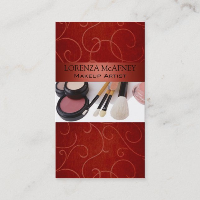 Cartão De Visita Cosmetologist do profissional do maquilhador II (Frente)