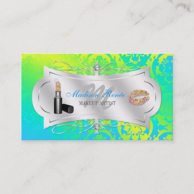 Cartão De Visita Cosmetologist pródigo Sparkling do limão do limão (Frente)