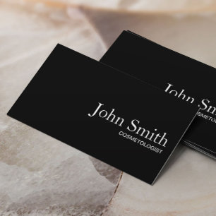 Cartão De Visita Cosmetologista Preto Negro Simples Maquiagem de C