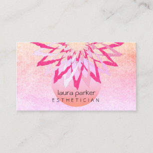 Cartão De Visita Cosmetólogo Beleza da Flor Vermelha Rosa