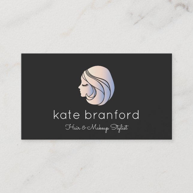 Cartão De Visita Cosmetólogo do Rosto da Menina de Bela (Frente)