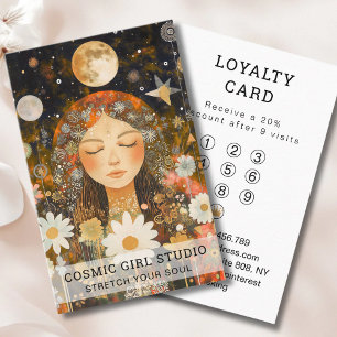 Cartão De Visita Cosmic Girl Boho Moon Salon Fidelidade