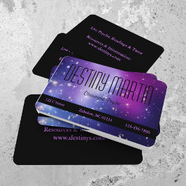 Cartão De Visita Cósmico Metafísico Roxo Bonito