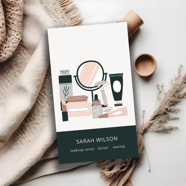 Cartão De Visita Cosmologista de Maquiagem de Cinzas Escamufladas E (Criador carregado)