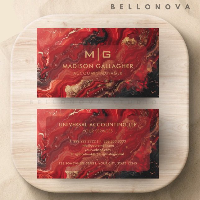 Cartão De Visita Cosmos Professional de Espaço Dourado Vermelho Pre (Custom Red Black Gold Space Cosmos Professional Business Card)