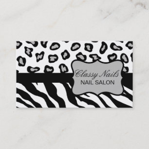 Cartão De Visita Costume preto, branco & cinzento da zebra & da
