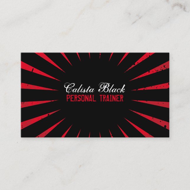 Cartão De Visita Costume preto & vermelho Bizcards da explosão do (Frente)