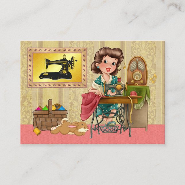 Cartão De Visita Costura/Esforço de Semente/Moda (Frente)